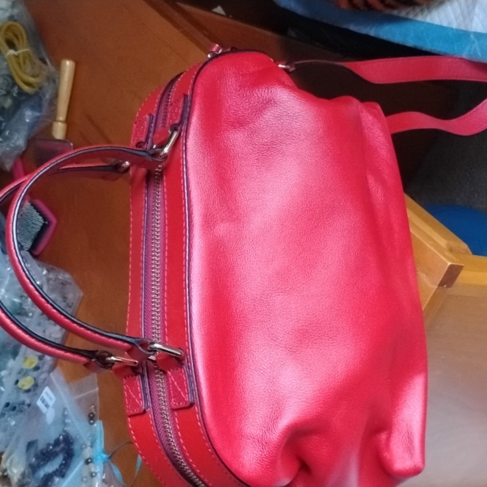 Kate Spade Red Leather Satchel - Picture 2 of 13